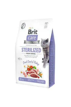 Brit Care Sterilized Weight Control Fresh Duck Turkey Ördek ve Hindi Etli Tahılsız Kısırlaştırılmış Kedi Maması (2 Kg)