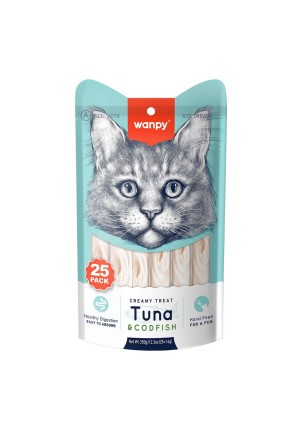 Wanpy Ton ve Morina Balıklı Krema Kedi Ödülü 25x14gr