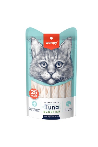 Wanpy Ton ve Morina Balıklı Krema Kedi Ödülü 25x14gr