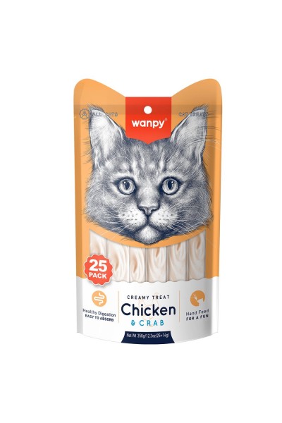 Wanpy Tavuklu ve Yengeçli Krema Kedi Ödülü 25x14gr