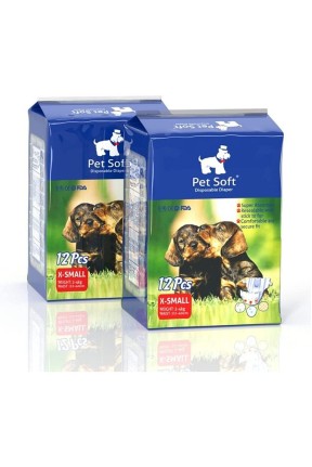 Petsoft Köpek Tuvalet Bezi Çiş Bezi X-small 12 Adet