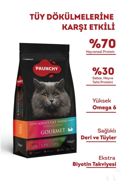 Pauncyh Tavuk Etli Gurme Yetişkin Kedi Maması 15 Kg