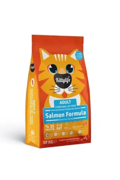 Kitty Life 10 Kg Yetişkin Kısır Kedi Somonlu