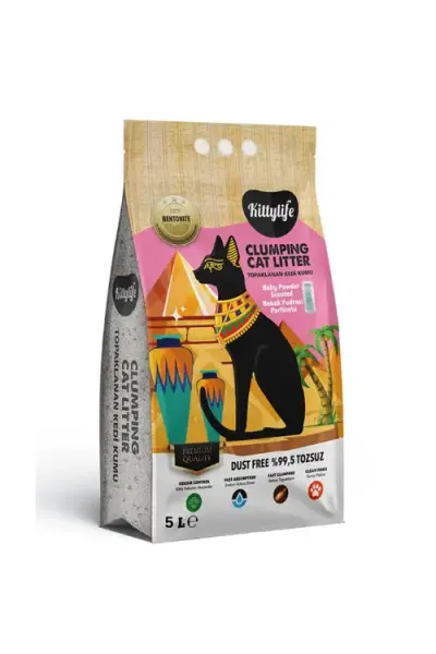 Kitty Life Bebek Pudralı 5 Lt Bentonit Kedi Kumu