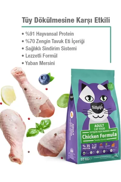 Kitty Life 10 Kg Yetişkin Kısır Kedi Tavuklu