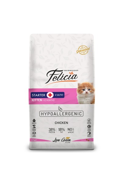 Felicia 12 Kg Yavru Tavuklu Az Tahıllı HypoAllergenic Kedi Maması