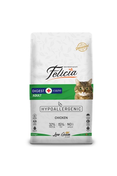 Felicia 12 Kg Yetişkin Tavuklu Az Tahıllı HypoAllergenic Kedi Maması