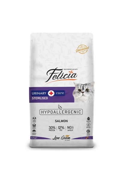 Felicia 12 Kg Sterilised Somonlu Az Tahıllı HypoAllergenic Kedi Maması