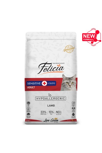 Felicia 2 Kg Yetişkin Kuzu Etli Az Tahıllı HypoAllergenic Kedi Maması