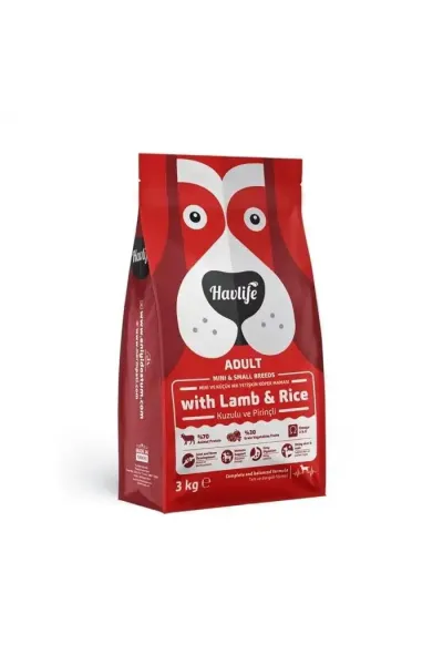 Havlife Köpek Yetişkin 3Kg Mini ve Küçük Irk Kuzulu Pirinçli