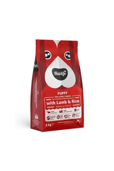 Havlife Köpek Yavru 3Kg Mini ve Küçük Irk Kuzulu Pirinçli