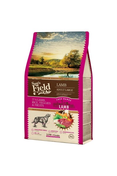 Sam's Field Hypo-Allergenic Kuzu Etli Düşük Tahıllı Büyük Irk Yetişkin Köpek Maması 2.5kg