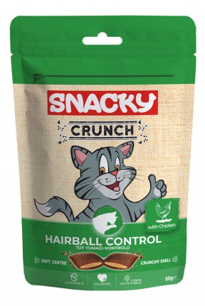 Snacky Crunchy Tavuklu Kedi Ödülü Hairball Control 60 gr