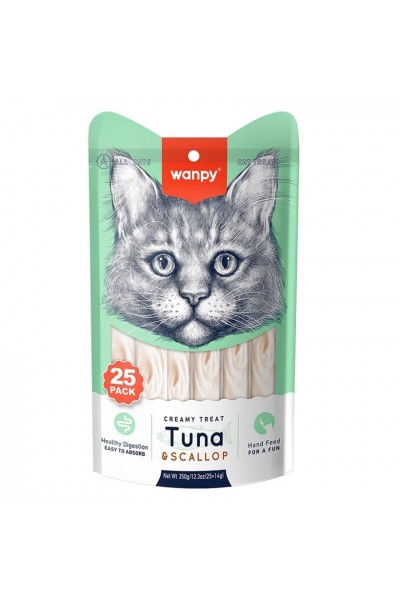 Wanpy Ton Balık ve Deniz Taraklı Krema Kedi Ödülü 25x14 Gr