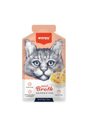 Wanpy Kediler için Somon ve Ton Balığı Eti Çorbası 50 gr